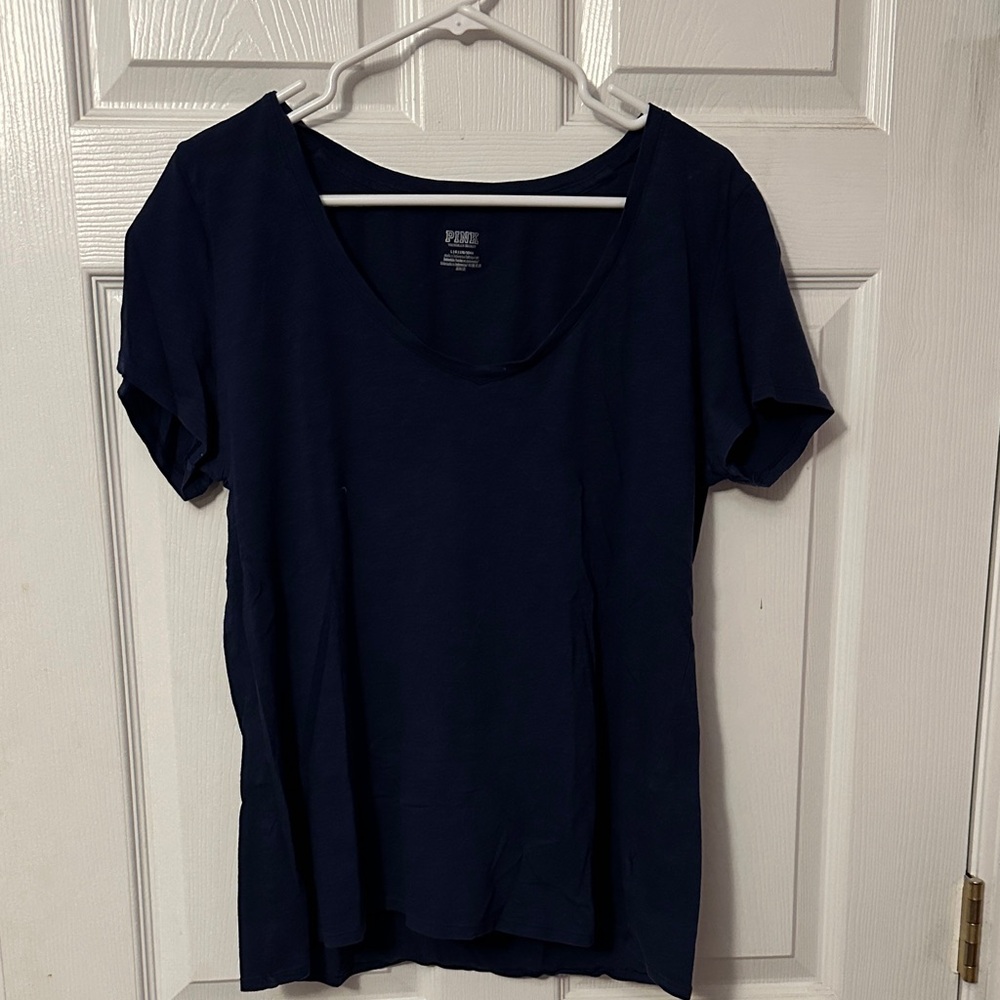 PINK Dark Blue Short Sleeve Tee